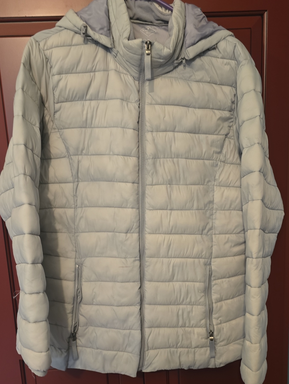 St. John's Bay Light Blue Quilted Hooded Puffer Jacket